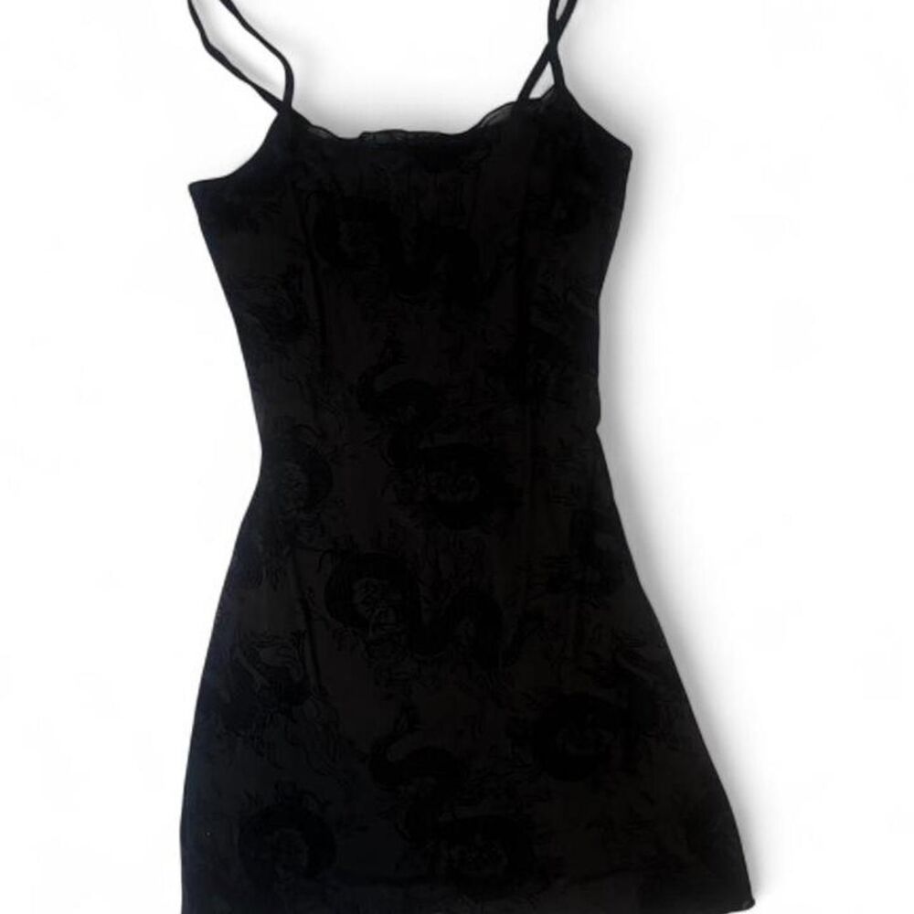 Divided H&M Women's Black Dragon Mesh Mini Dress sz M